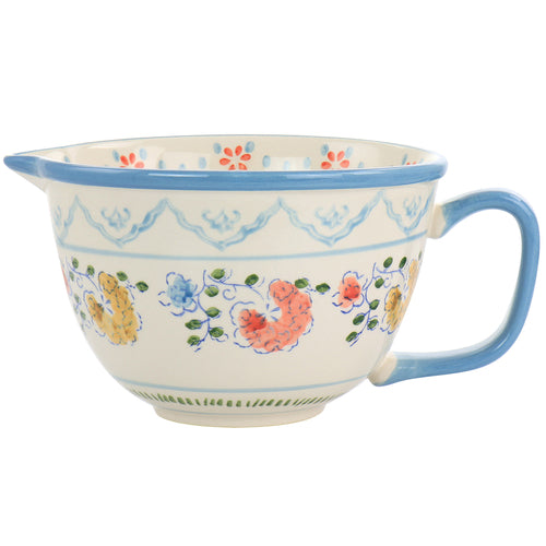 Gibson Elite Anaya Hand Painted 2 Quart Floral Stoneware Batter Bowl