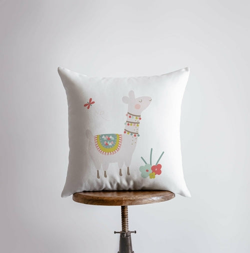 Llama with Flowers | Alpaca Pillow | Cactus Pillow | lama Pillow Case
