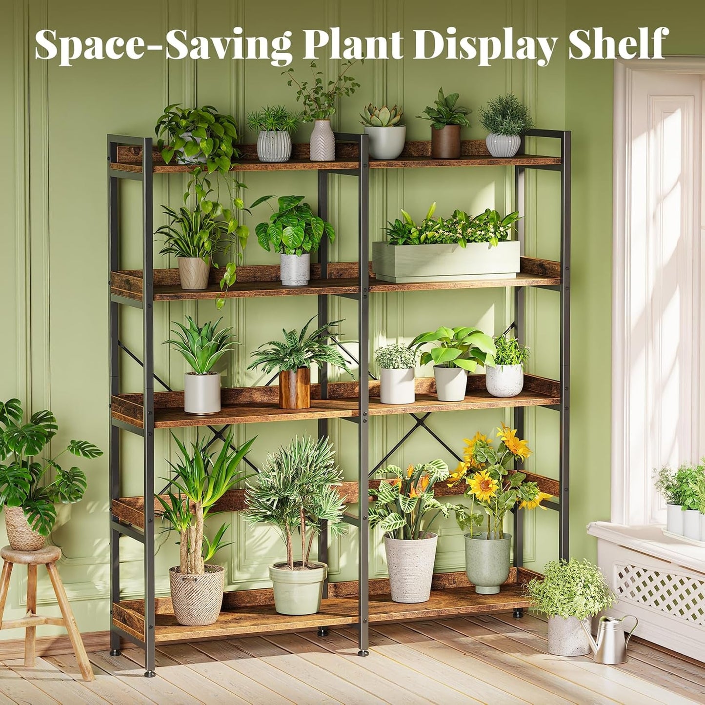 Rustic Brown 5 Tier Bookcase