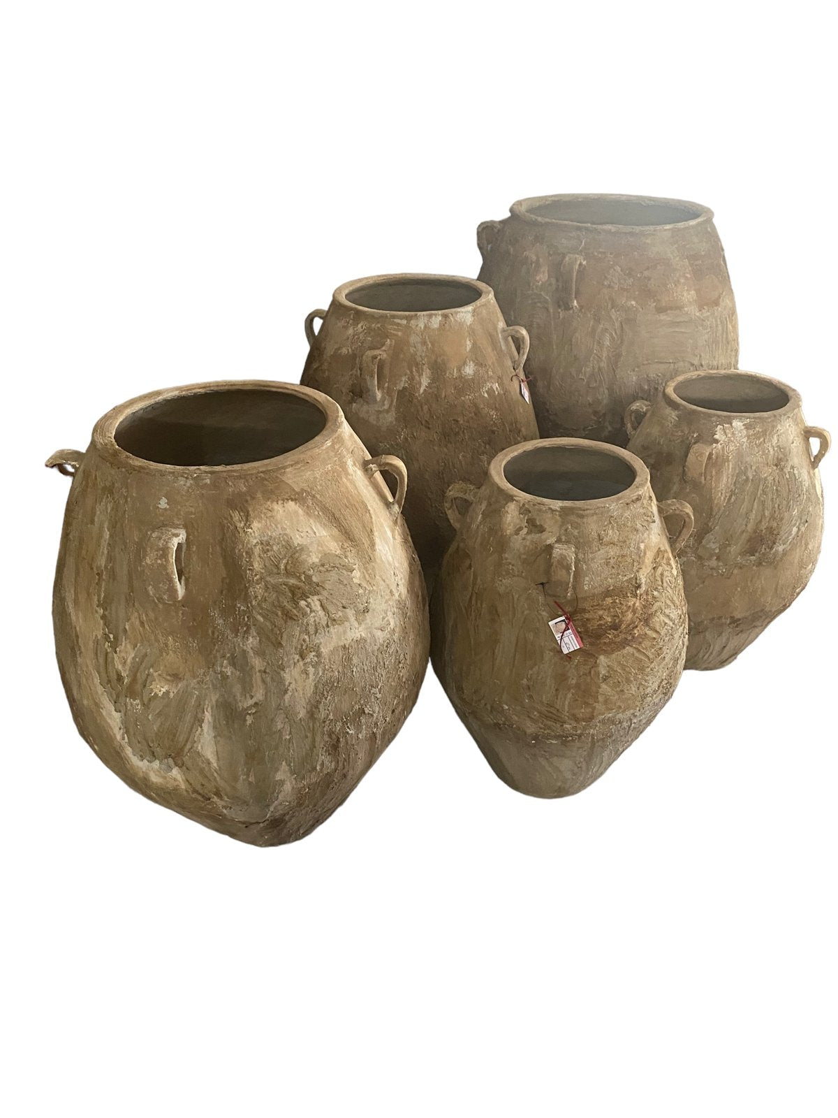 Large Rustic Clay Vase Set